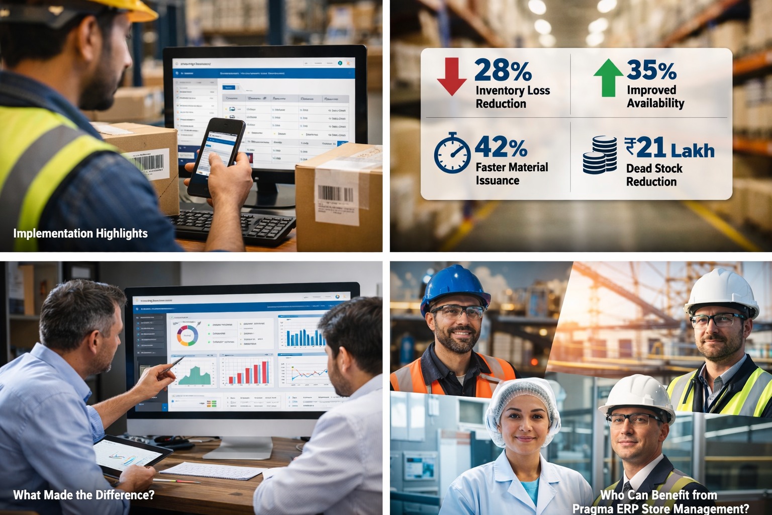 How Pragma ERP’s Store Management System Reduced Inventory Losses by 28% and Improved Material Availability by 35%